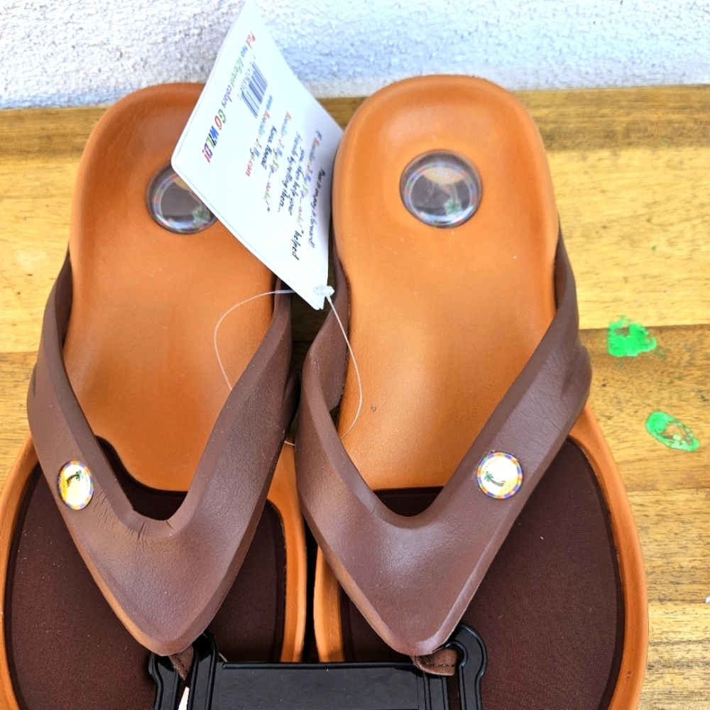 Hawaiian Jellys Ultra Comfort A'a Brown Lava Unisex Sandals Women's Size 10 - Picture 7 of 16